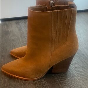 Marc Fisher Camel Suede Ankle Booties